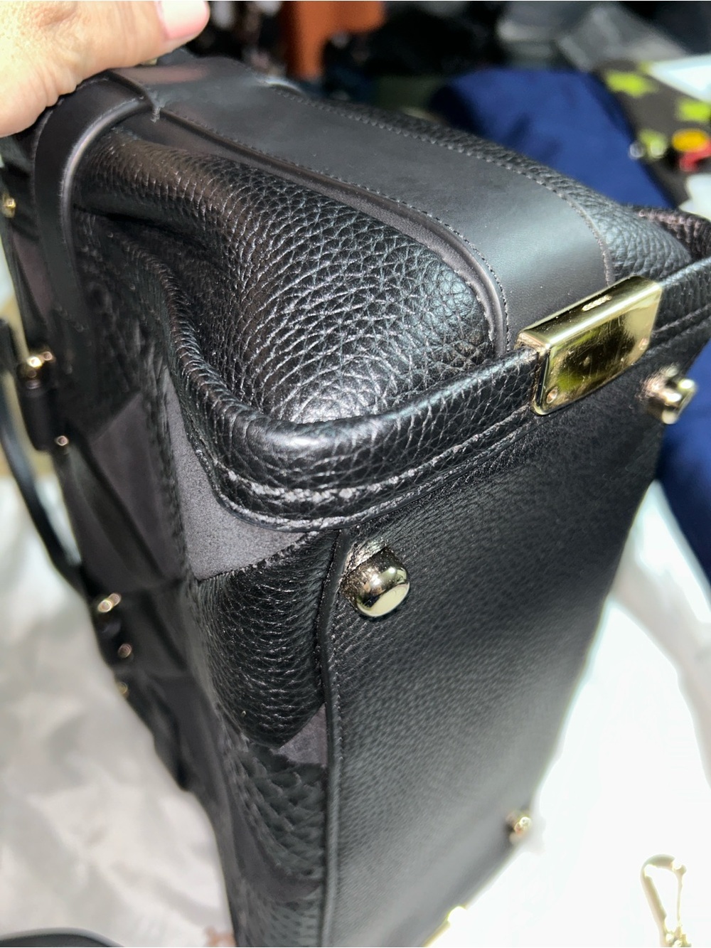 Coach Black Swagger 27 Quilted & Textured Leather Top-Handle Satchel - Picture 4 of 14